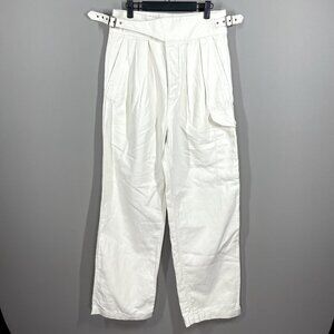 NEW Banana Republic Pants Womens 8 tan linen wide leg preppy